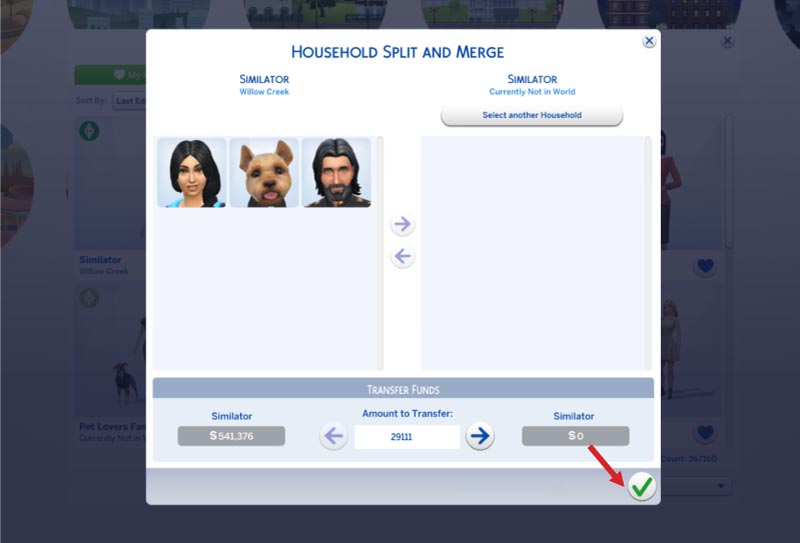 Split & Merge Household in Sims 4