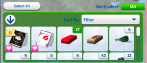 set favorite items in your Sim's personal inventory