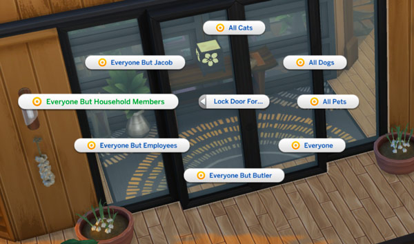 Sims 4-privacy-issues-lock door options