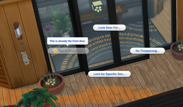 Sims 4-privacy issues-set front door